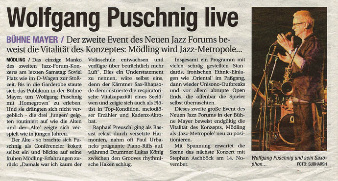 Wolfgang Puschnig live (NÖN, Kalenderwoche 43, 2009)